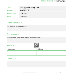 anavar 10 mg test report